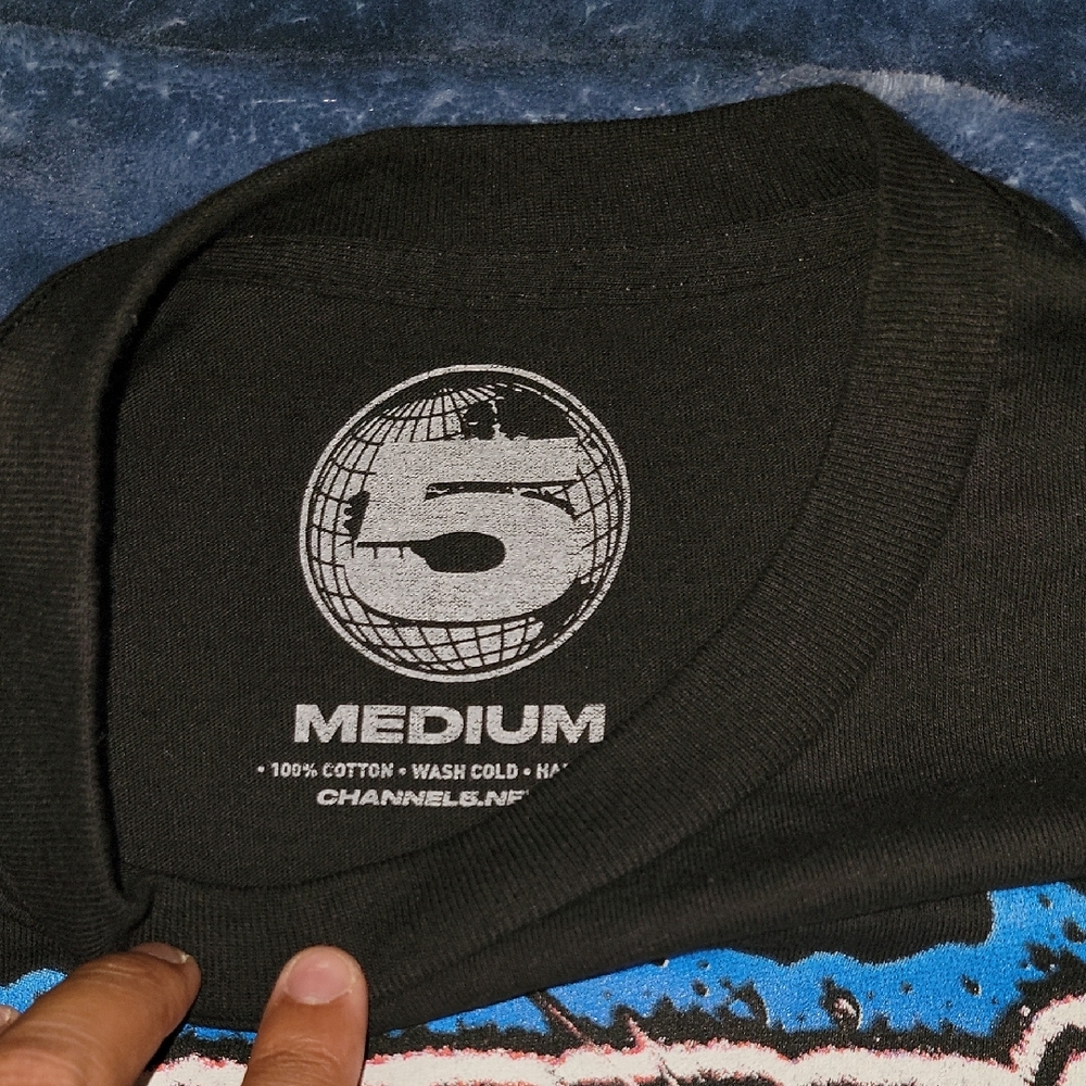 Black Graphic T-Shirt with Channel 5 Design - Picture 3 of 4